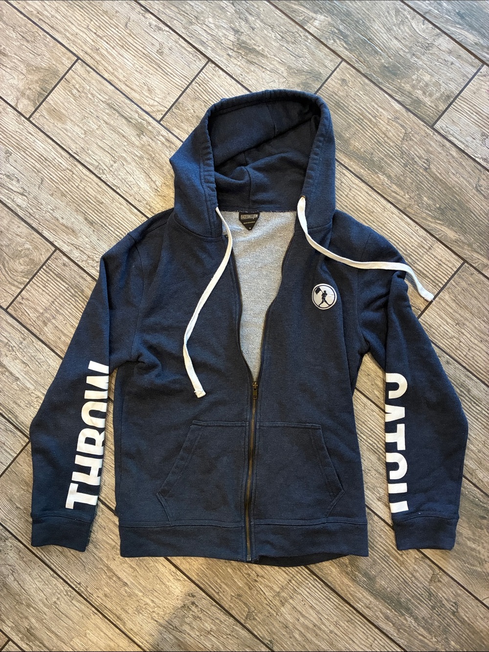 Baseballism Zip-Up Hoodie with White Logo Size M